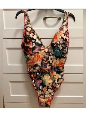 Floral One-Piece Swimsuit in Multi-Color